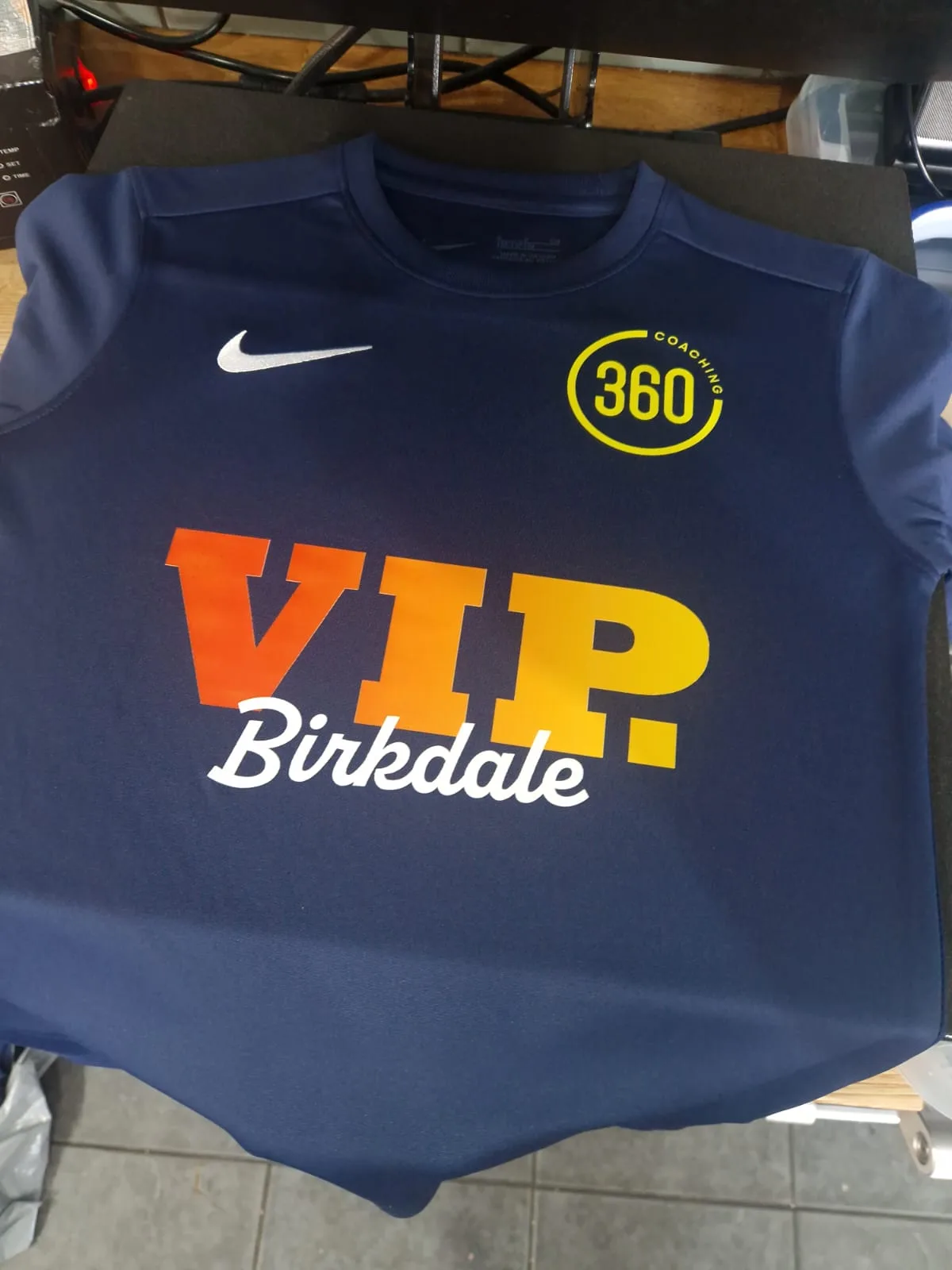 Navy Nike training top with VIP Birkdale and 360 logos
